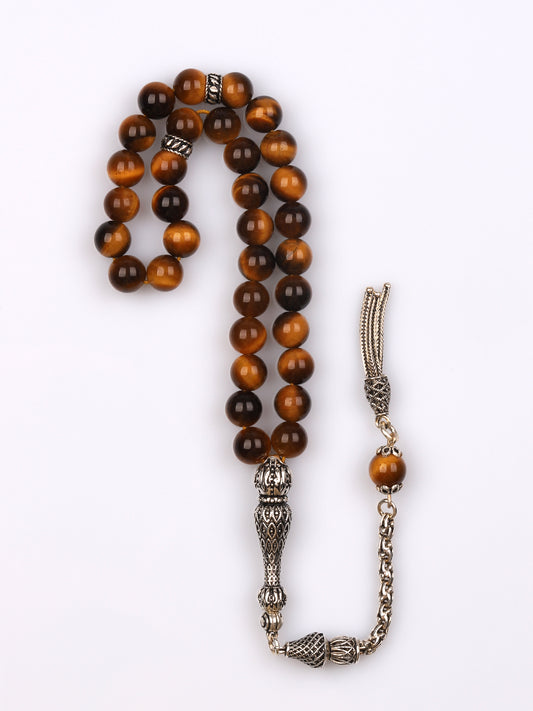 Gümüş Malzemeli Kaplangözü Doğal Taş Tesbih