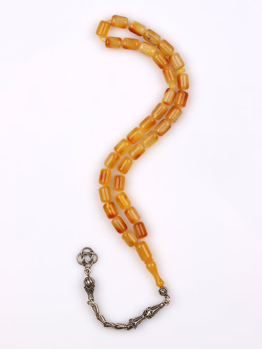 Gümüş Püsküllü Damla Kehribar Tesbih