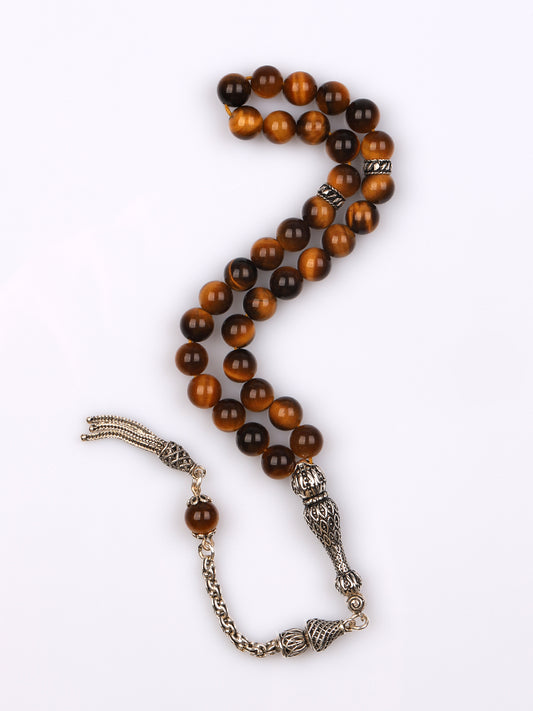 Gümüş Malzemeli Kaplangözü Doğal Taş Tesbih