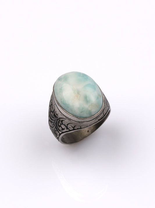 Larimar Taşlı Gümüş Yüzük