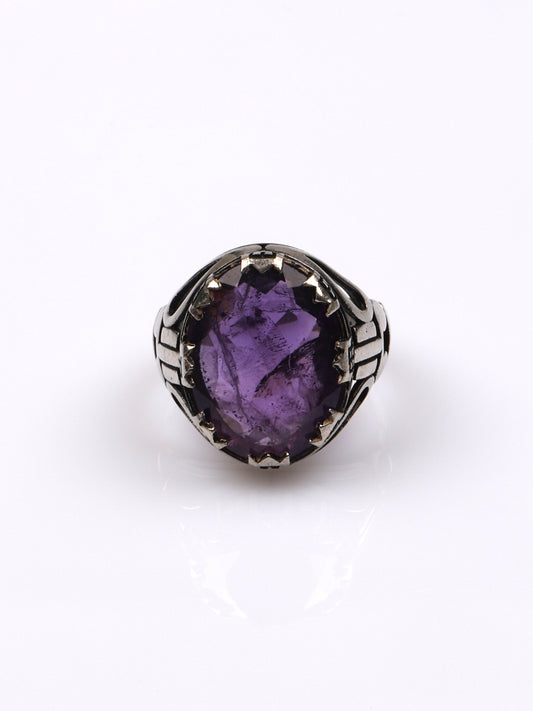 Ametist Taşlı Gümüş Yüzük