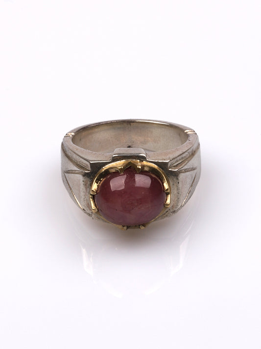 Yakut Taşlı Gümüş Yüzük