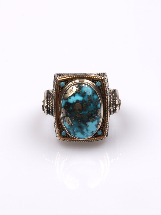 Turkuaz (Firuze) Taşlı Gümüş Yüzük