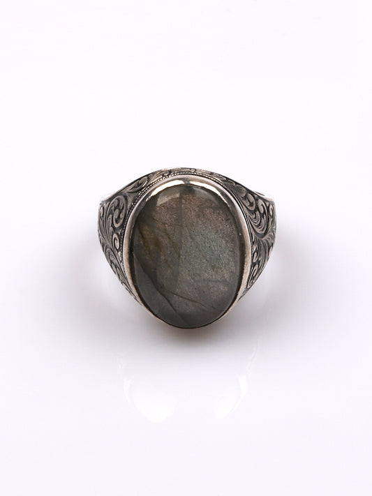 Labradorit Taşlı Gümüş Yüzük